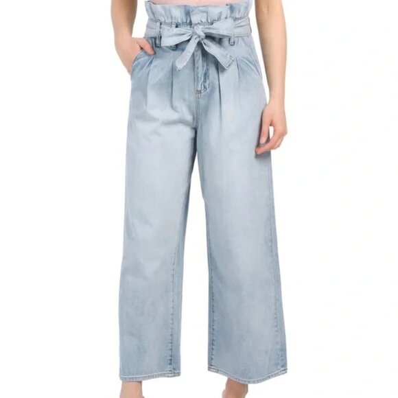 NWT BlankNYC Women’s Denim High Waist Paper bag Wide Leg Pleated Jeans SZ‎ 28 - Picture 1 of 2